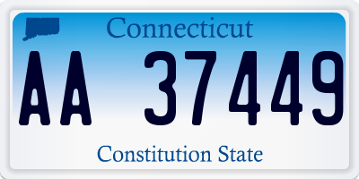 CT license plate AA37449