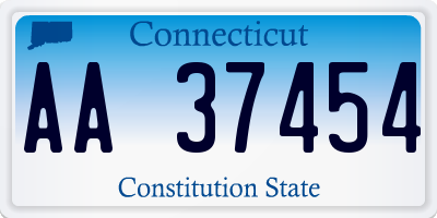 CT license plate AA37454