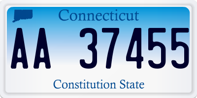 CT license plate AA37455