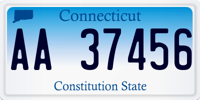 CT license plate AA37456