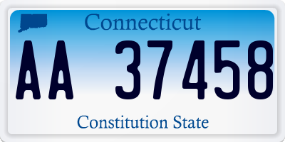 CT license plate AA37458