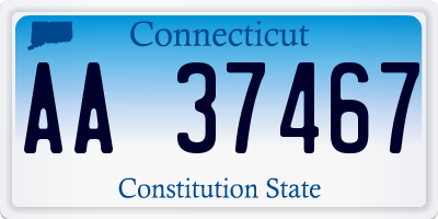 CT license plate AA37467