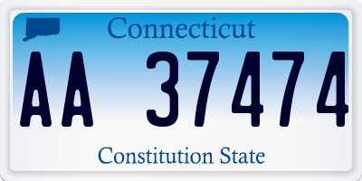 CT license plate AA37474