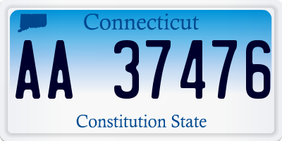 CT license plate AA37476