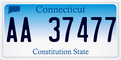 CT license plate AA37477