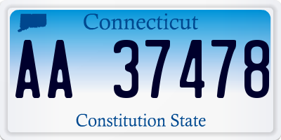 CT license plate AA37478