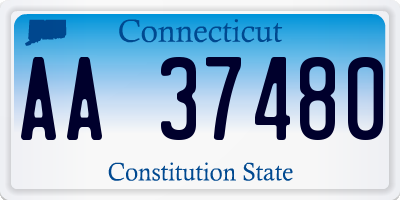 CT license plate AA37480