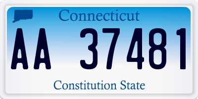 CT license plate AA37481