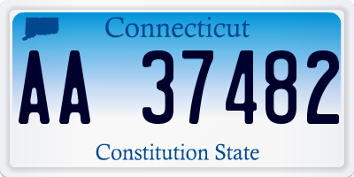 CT license plate AA37482