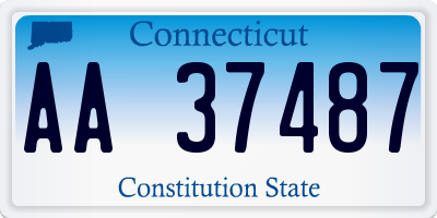 CT license plate AA37487