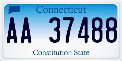 CT license plate AA37488