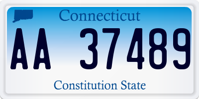 CT license plate AA37489