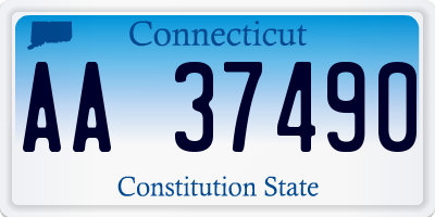 CT license plate AA37490