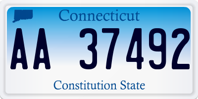 CT license plate AA37492