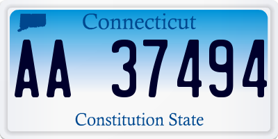 CT license plate AA37494