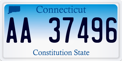 CT license plate AA37496