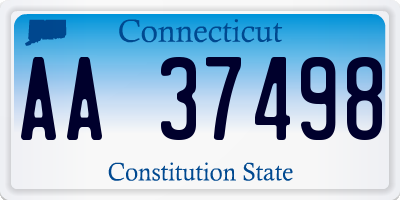 CT license plate AA37498