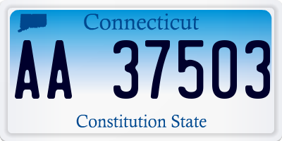 CT license plate AA37503