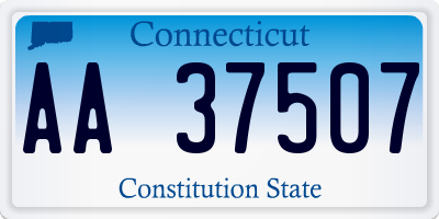 CT license plate AA37507