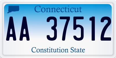 CT license plate AA37512