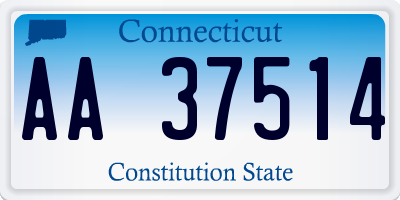 CT license plate AA37514