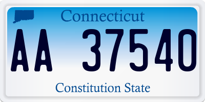 CT license plate AA37540