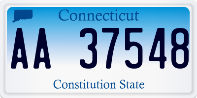 CT license plate AA37548