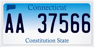 CT license plate AA37566