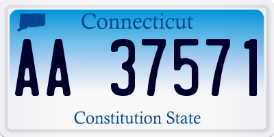 CT license plate AA37571