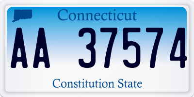 CT license plate AA37574