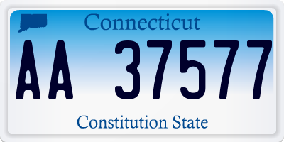 CT license plate AA37577