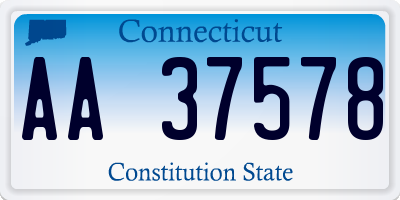 CT license plate AA37578