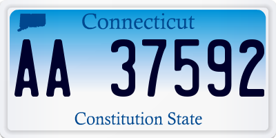 CT license plate AA37592
