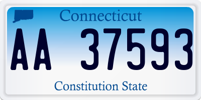 CT license plate AA37593