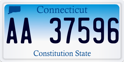 CT license plate AA37596
