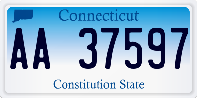 CT license plate AA37597