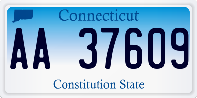 CT license plate AA37609
