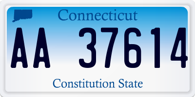CT license plate AA37614