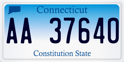 CT license plate AA37640