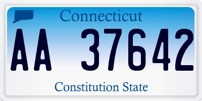 CT license plate AA37642