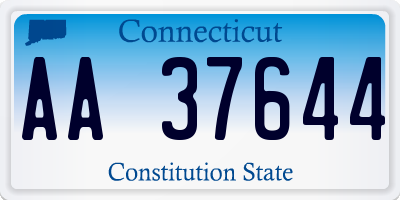 CT license plate AA37644