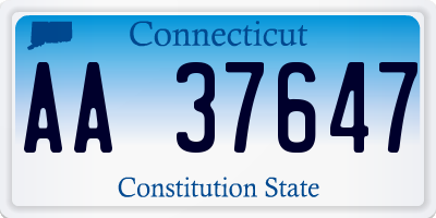 CT license plate AA37647
