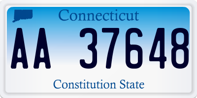 CT license plate AA37648