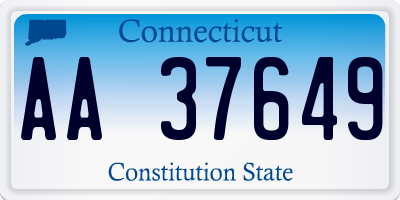CT license plate AA37649
