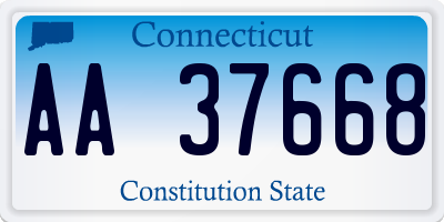 CT license plate AA37668