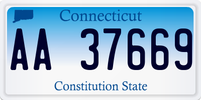 CT license plate AA37669