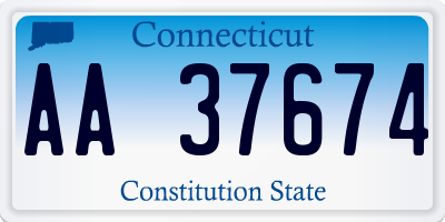 CT license plate AA37674