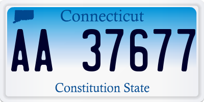 CT license plate AA37677