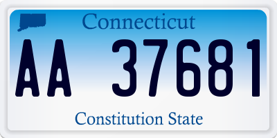 CT license plate AA37681