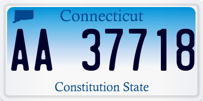 CT license plate AA37718